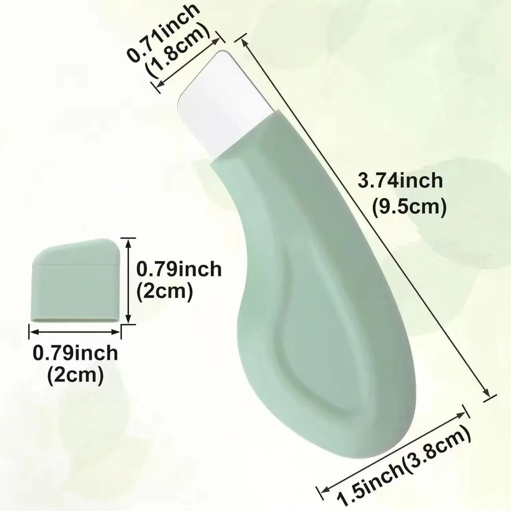 Blackhead and whitehead removal tool in mint green, ergonomic design for easy use