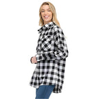Black/Multi Boyfriend Plaid Flannel Shirt Long Sleeve - VacationGrabs