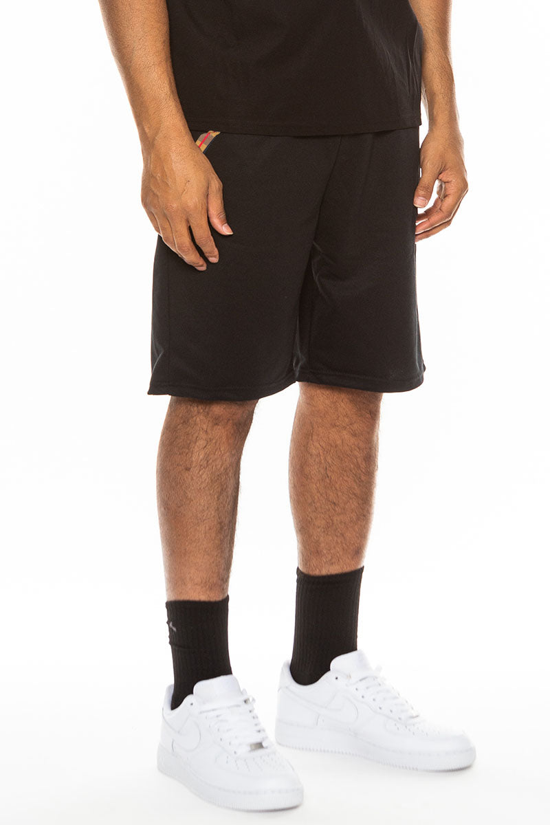 Checkered Detail Shorts – Cotton Blend