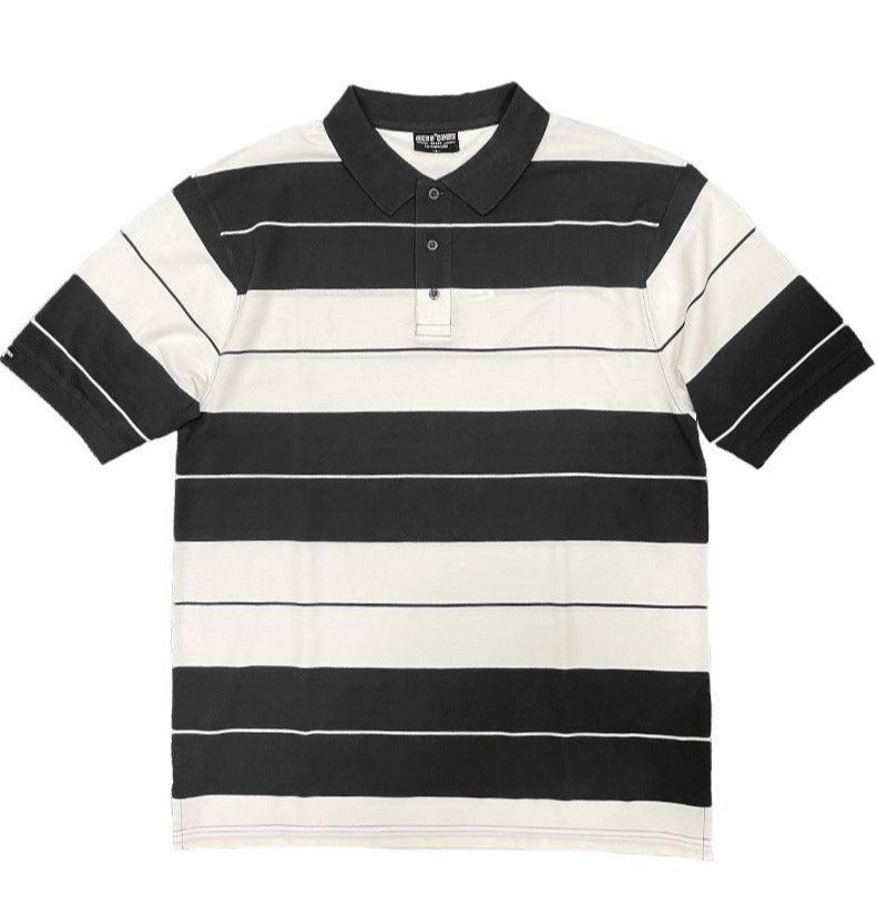 Men's Shirts Black/White Old School Pique Polo Shirt