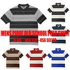 Black/White Old School Pique Polo Shirt - VacationGrabs