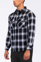 Men's Brushed Flannel Shirt | Chest Pockets & Button Cuffs