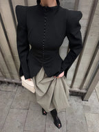 Black structured blazer clothing for women, perfect for formal occasions