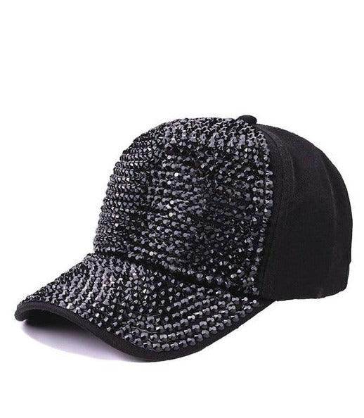 Fashion Fantasia bling baseball hat women with sparkling rhinestones and a black design