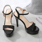 Women's Shoes - Heels Bling Peep Toe Heels Party Dance Shoes Platform Sandals