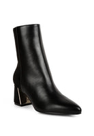 Rag Company sleek black block heel ankle boots for women with a pointed toe design