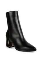 Rag Company sleek black block heel ankle boots for women with a pointed toe design