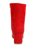 Rag Company red block heel ankle boots for women with a zipped back and a stylish design