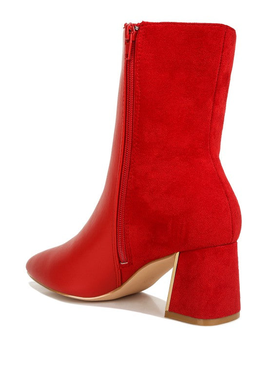 Red Rag Company block heel ankle boots for women with side zipper and stylish design