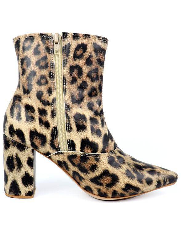 Women's leopard print block heel heels for stylish outings