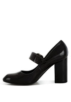 Black block heel Mary Jane sandals for stylish occasions