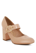 Rag Company block heel Mary Jane sandals in nude for casual occasions