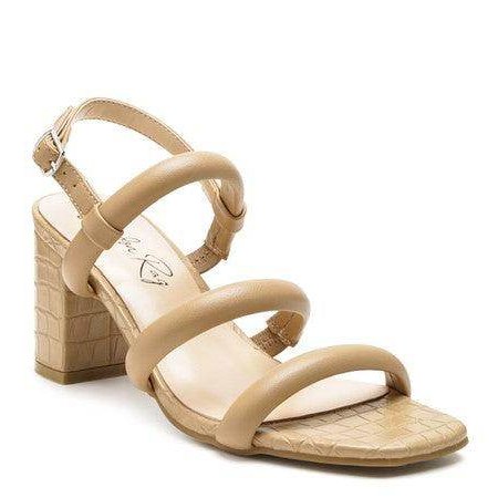 Rag Company block heel slingback shoes in nude color with stylish straps for modern women