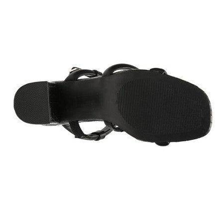 Black bottom view of Rag Company block heel slingback shoes for stylish comfort