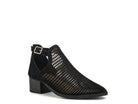Rag Company Black Perforated Block Heeled Sandals for Summer with Ankle Strap