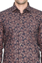 Bloom Patterned Brown Slim Fit Shirt – detail view
