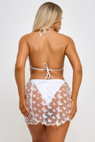 Back view of a women's blossom bikini set with butterfly detailing and adjustable ties by VacationGrabs