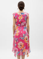 Women's floral blouse in pink, lightweight for summer outings