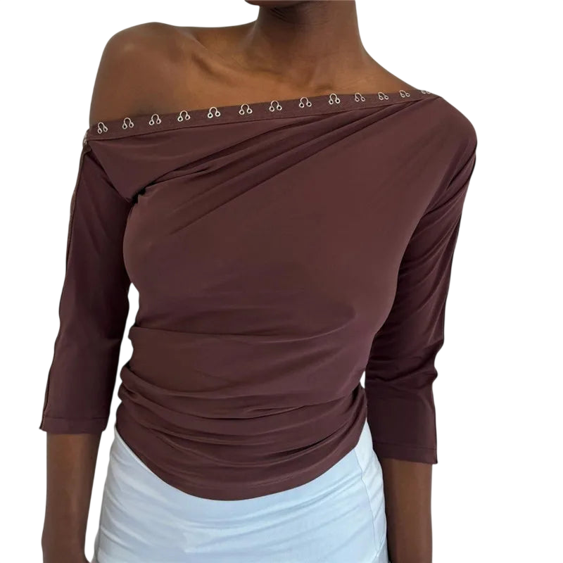 Women’s Off the Shoulder Blouse in Hot Pink