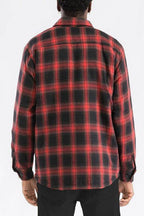 Men's blue black plaid shirt men from WEIV, featuring a stylish checkered pattern.