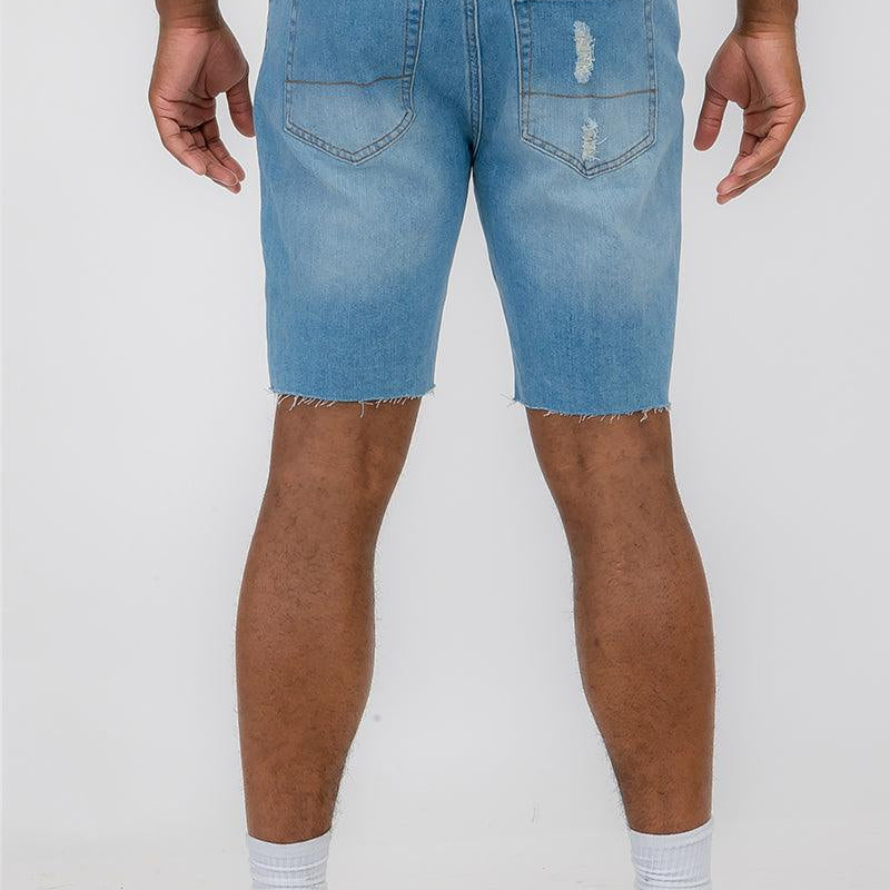 Men's Shorts Blue Camo Color Block and Denim Jean Short Set