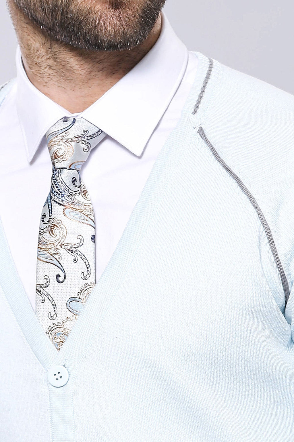 Blue Cotton Men Knitwear – detail view