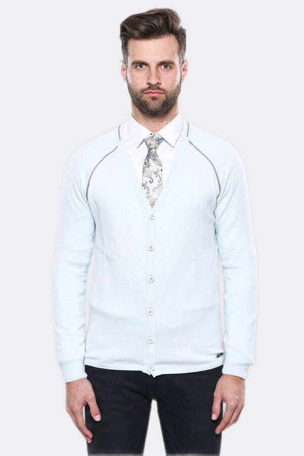 Blue Cotton Men Knitwear – side view