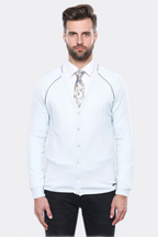 Blue Cotton Men Knitwear – side view