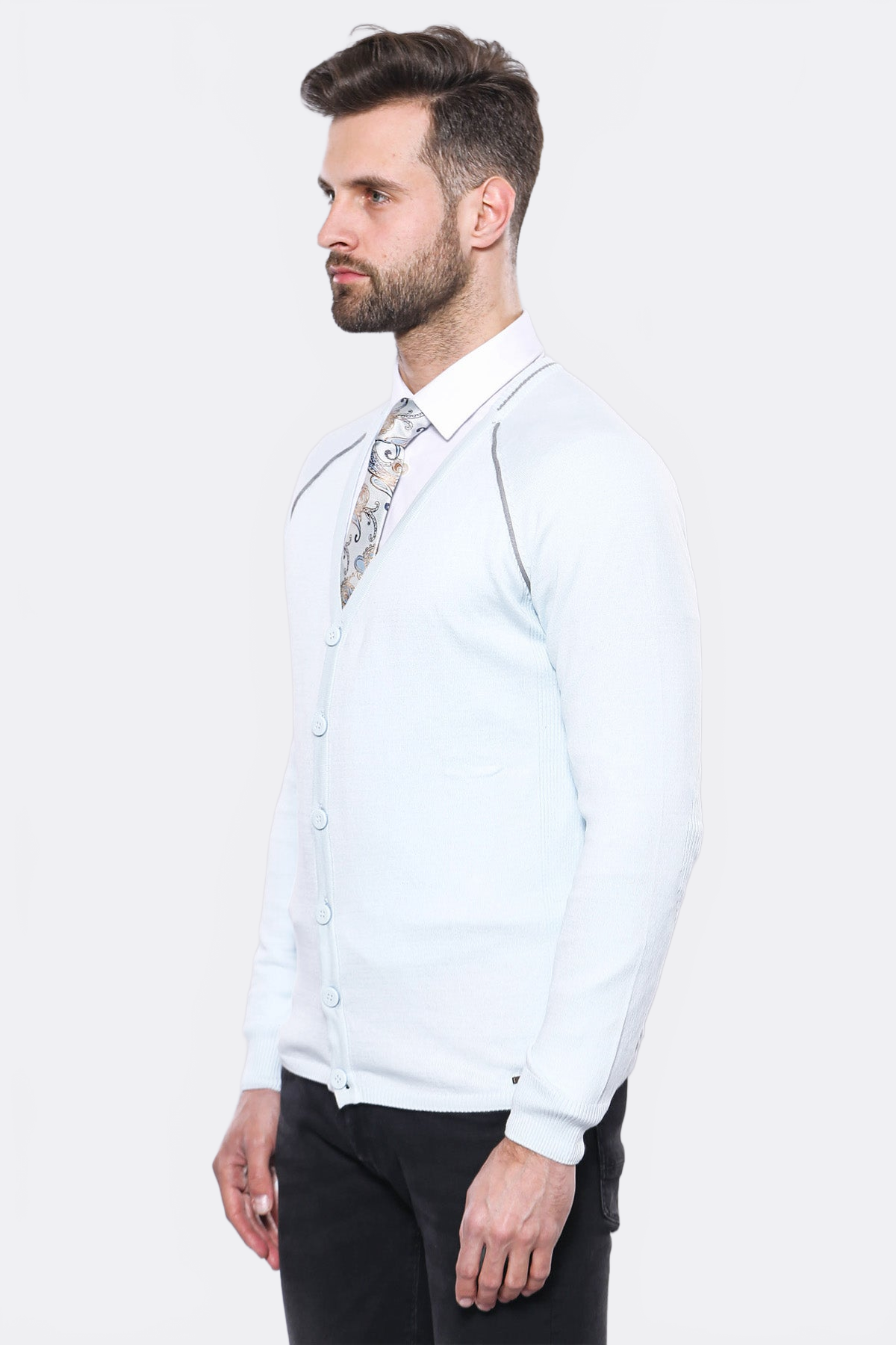Blue Cotton Men Knitwear – styled view