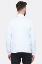 Blue Cotton Men Knitwear – close up view