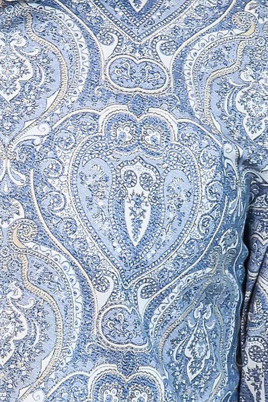Blue Damask Pattern Slim Fit Shirt – detail view
