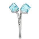 Stylish blue gemstone ring for women featuring two sparkling blue stones and elegant silver accents