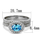 Stunning blue gemstone sterling silver ring for women with detailed diamond accents and dimensions