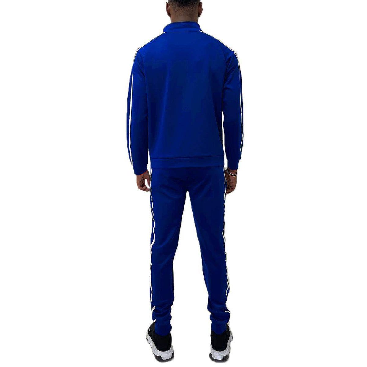 Blue Jordan Tape Track Jacket Jogger Set - VacationGrabs