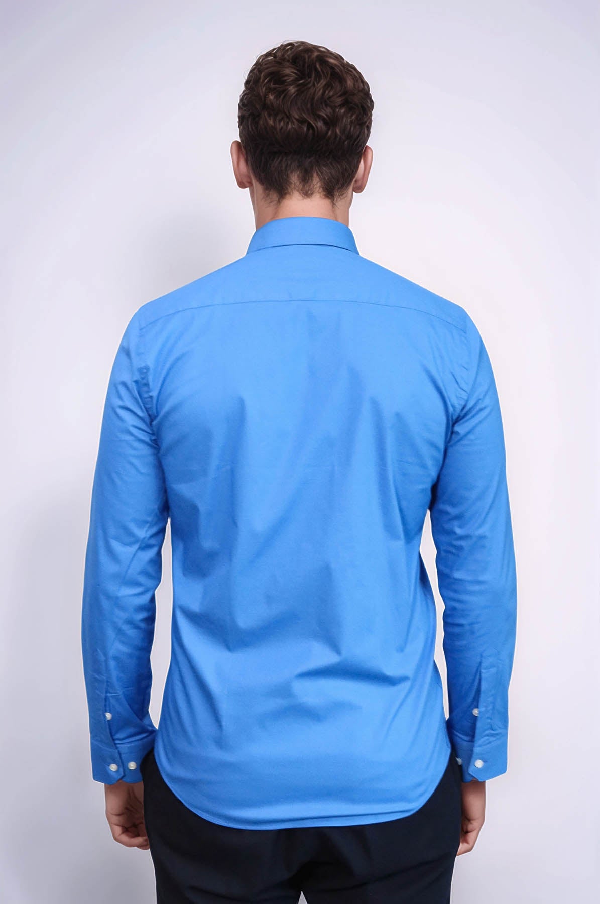 Blue Slim Fit Men's Shirt – full look view
