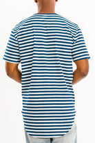 Men's Shirts - Tee's Blue Striped Round Neck Tshirt