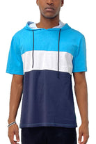 Men's Shirts - Tee's Blue Tri Color Block TShirt