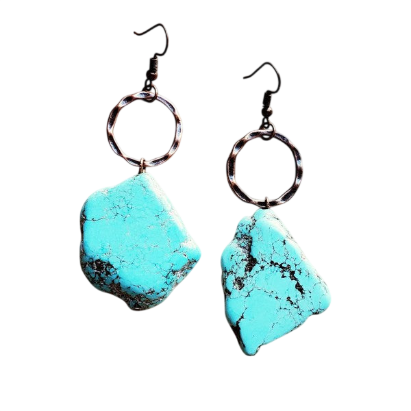 Blue Turquoise Chunky Earrings
