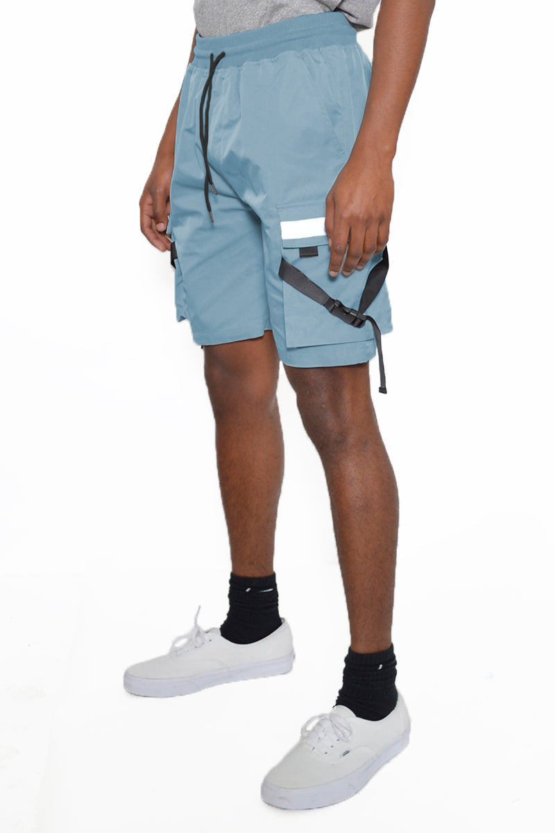 Men's Tactical Cargo Shorts with Straps & Buckle