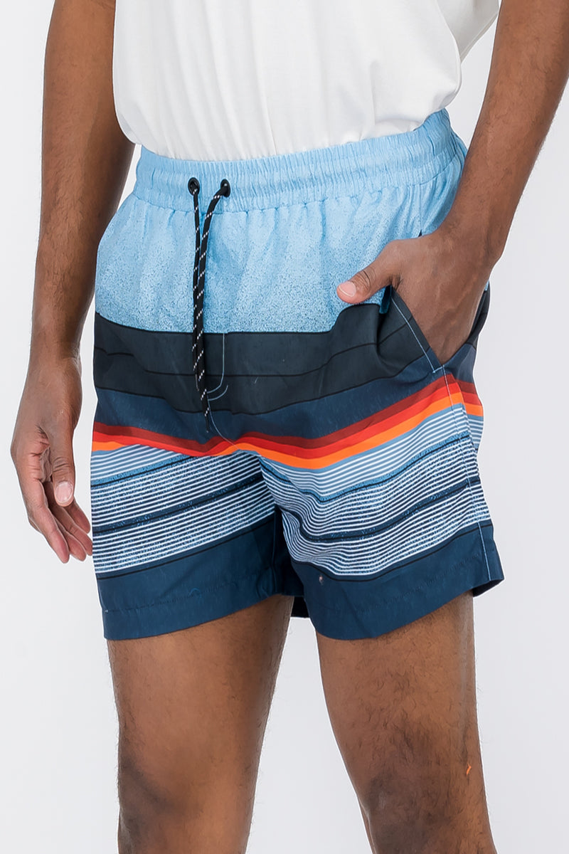 Men's Striped Print Swim Shorts – 5.5" Inseam