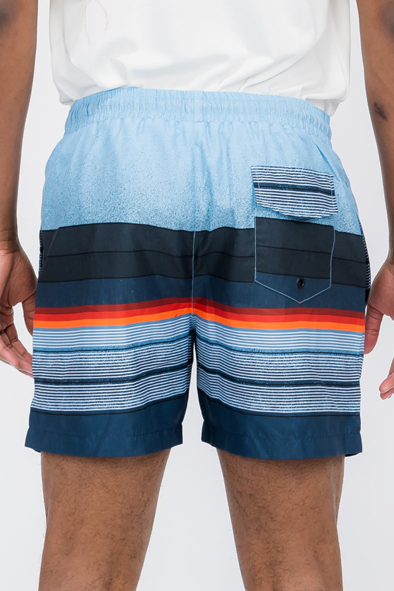 Men's Striped Print Swim Shorts – 5.5" Inseam