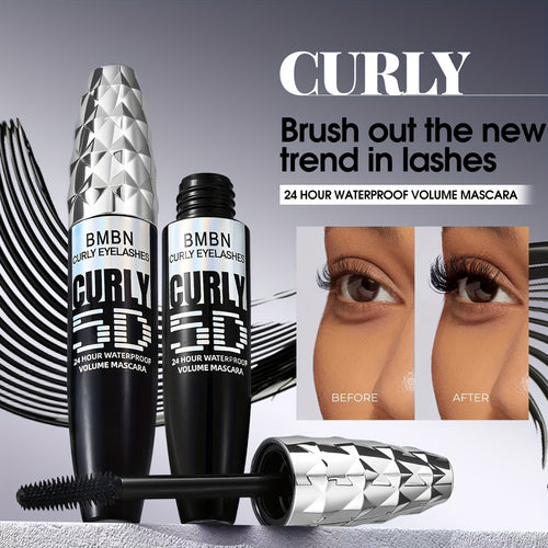Curly waterproof mascara, enhances volume for lasting lashes