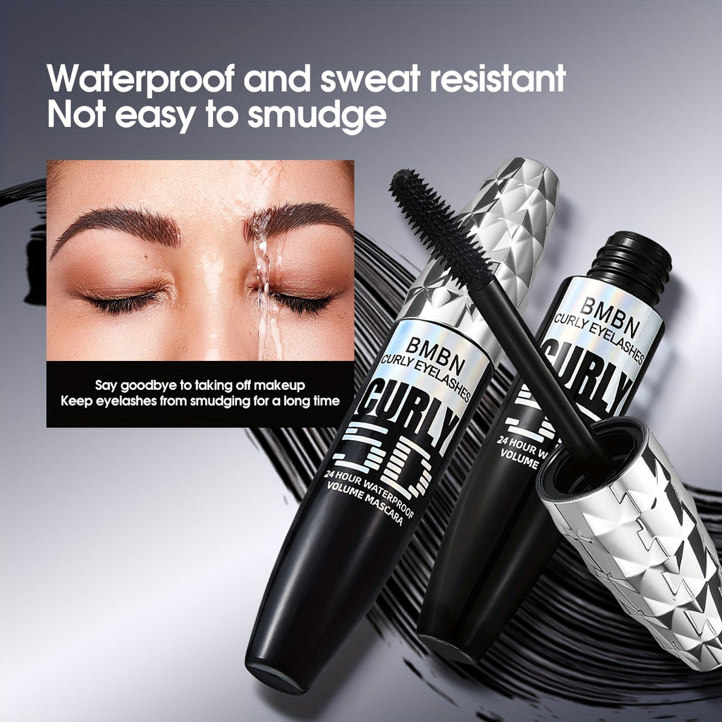 Waterproof mascara for long-lasting curl, black tube with unique design