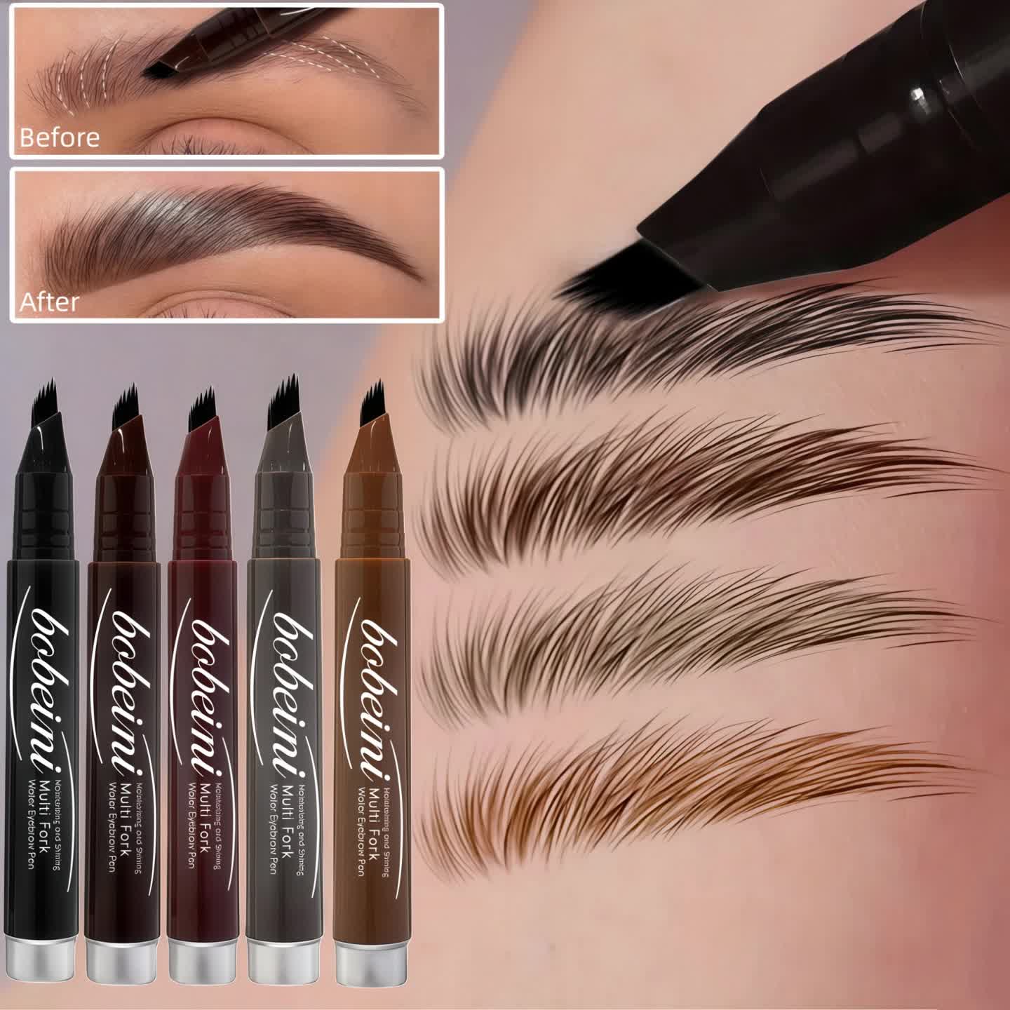 Bobeini eyebrow tint pens, travel friendly, various shades for perfect brows