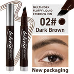 Bobeini Multi-Fork Eyebrow Pen in Dark Brown, travel friendly liquid formulation