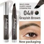 bobeini multi-fork liquid eyebrow pen, grayish brown, travel friendly for quick touch-ups