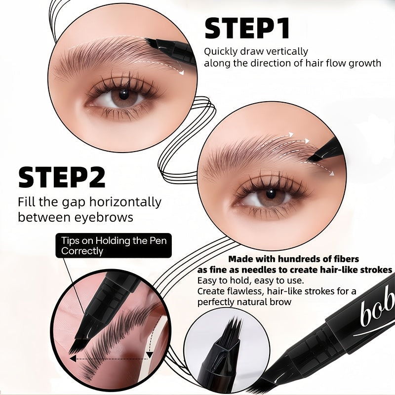 Travel friendly eyebrow pen with precision tip for natural look