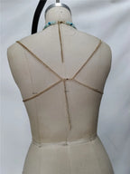 Gold body belly chain, elegant accessory for beachwear or summer outfits