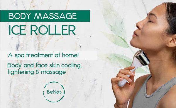 BeNat body massage ice roller for spa-like cooling and tightening treatment at home