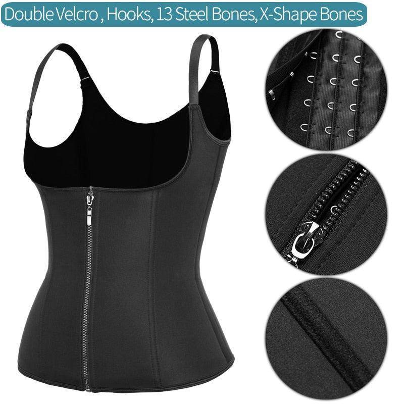 VacationGrabs Women's body shaper fitness corset with double Velcro, hooks, and steel bones for enhanced support
